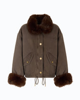 Caban aus Baumwolle mit Details in Pelzoptik - | Pinko