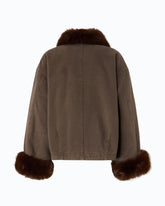 Caban aus Baumwolle mit Details in Pelzoptik - | Pinko
