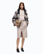 Robe midi zippée effet cuir - Gris | Pinko