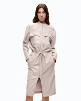 Robe midi zippée effet cuir - Gris | Pinko