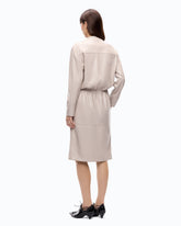 Robe midi zippée effet cuir - Gris | Pinko