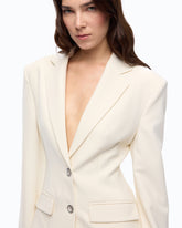 Slim-fit jacket with padded shoulders - | Pinko