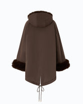 Parka in cotone con dettagli effetto pelliccia - | Pinko