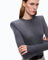 Jersey de lana merina con hombreras extraíbles - | Pinko