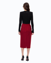 Merino wool sweater with removable shoulder pads - | Pinko