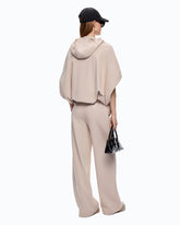 Pantalon wide leg avec cordon de serrage et chaîne - Gris | Pinko