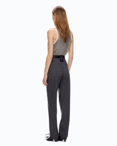 Zigarettenhose aus stretchigem Wollmix mit Nadelstreifen - | Pinko