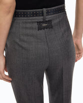 Pantaloni a sigaretta in misto lana stretch - | Pinko