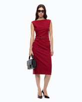 Midi sheath dress with belt - | Pinko