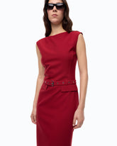 Midi sheath dress with belt - | Pinko