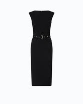 Midi sheath dress with belt - Black | Pinko