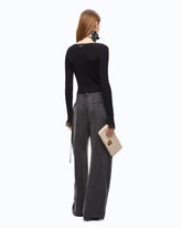 Cropped-Cardigan in einer Mischung aus Seide und Kaschmir mit Spitze - | Pinko