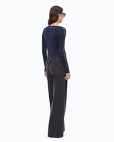 Ribbed sweater with lace - | Pinko