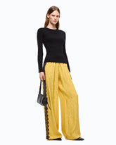 Ribbed sweater with lace - | Pinko