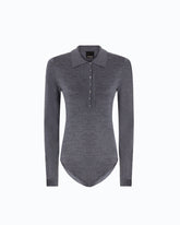T-shirt body en laine mérinos - | Pinko