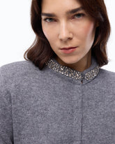 Cardigan con collo gioiello - Grigio | Pinko
