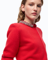 Cardigan with jewel collar - Red | Pinko