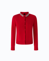 Cardigan with jewel collar - Red | Pinko