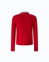 Cardigan with jewel collar - Red | Pinko