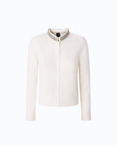 Cardigan with jewel collar - White | Pinko