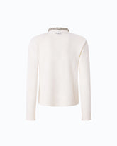 Cardigan with jewel collar - White | Pinko