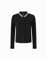 Cardigan à col bijou - Noir | Pinko