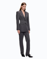 Giacca gessata in misto lana - Multicolor Grigio-Rosa | Pinko