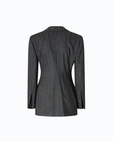 Giacca gessata in misto lana - Multicolor Grigio-Rosa | Pinko