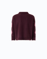 Wool and cashmere sweater with diamond motif - Multicolor Bordeaux-Pink | Pinko