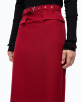 Jupe crayon ceinturée - Rouge | Pinko