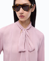 Bluse mit Schärpenkragen - Rosa | Pinko