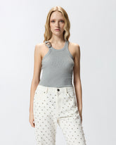 Tanktop mit Anhänger-Schnalle - Grau | Pinko