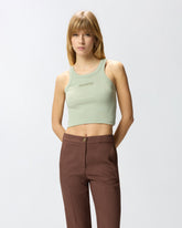 Cropped vest top with PINKO logo - | Pinko