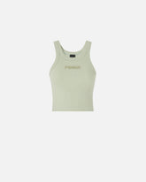 Cropped vest top with PINKO logo - | Pinko
