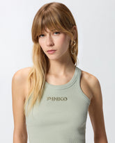 Camiseta sin mangas «cropped» con logotipo PINKO - | Pinko