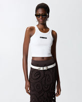 Cropped vest top with PINKO logo - | Pinko