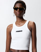 Cropped vest top with PINKO logo - | Pinko