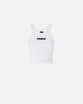 Cropped vest top with PINKO logo - | Pinko