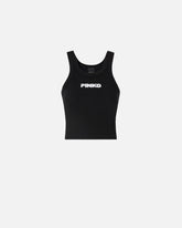 Cropped vest top with PINKO logo - | Pinko