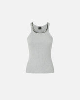 Ribbed top with bejewelled embellishment - | Pinko