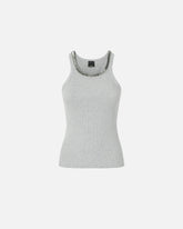 Ribbed top with bejewelled embellishment - | Pinko