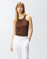 Ribbed top with bejewelled embellishment - | Pinko
