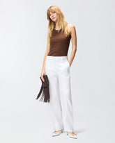 Ribbed top with bejewelled embellishment - | Pinko