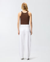 Ribbed top with bejewelled embellishment - Brown | Pinko