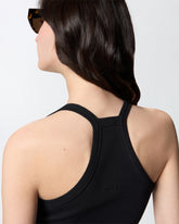 Cropped vest top with asymmetric neckline - | Pinko