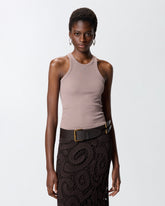Canotta a costine con logo PINKO - | Pinko