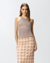 Podkoszulek o splocie ściągaczowym z logo PINKO - | Pinko