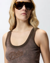 Canotta effetto spray con ricamo PINKO - Marrone | Pinko