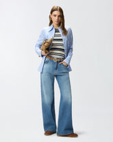 Canotta a righe con logo PINKO - | Pinko