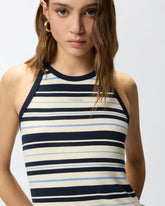 Canotta a righe con logo PINKO - | Pinko